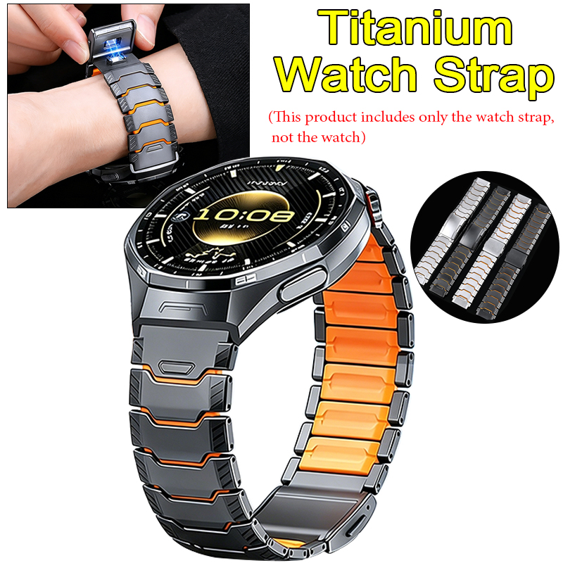 Silicone Watch Band 22Mm - 22mm titanium rubberen horlogeband voor Huawei