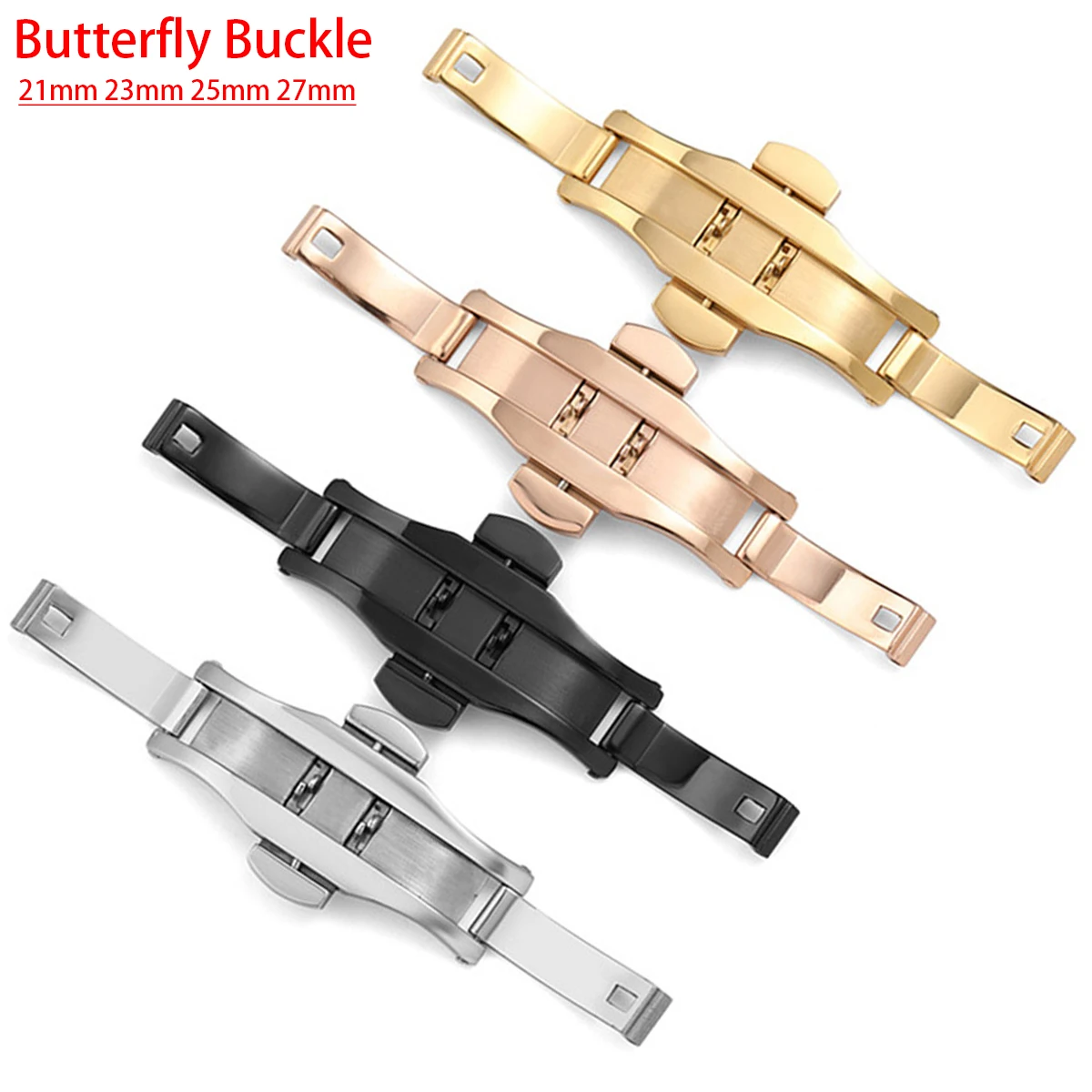 Butterfly Clasp Deployant - Roestvrijstalen Vlinder Inzet Gesp Automatische Riem