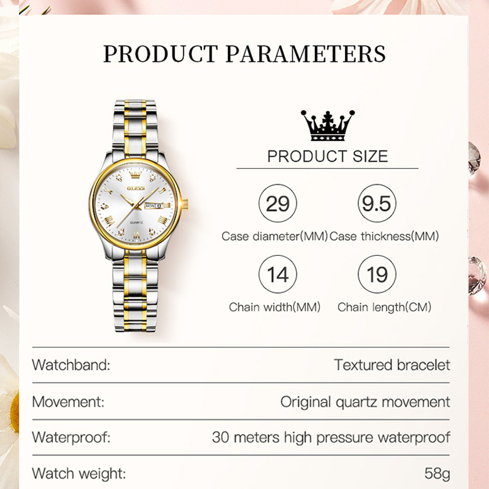 Olevs 5563 Nieuwe Mode Vrouwen - Stainless Bracelet Diver recensie en prijs