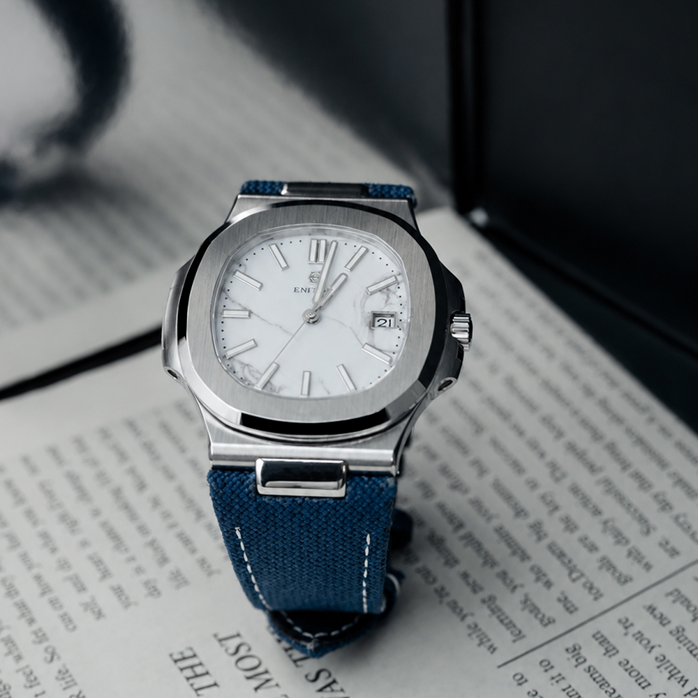 ENITON 38mm Horloge met stenen - Canvas Strap Watch recensie en prijs