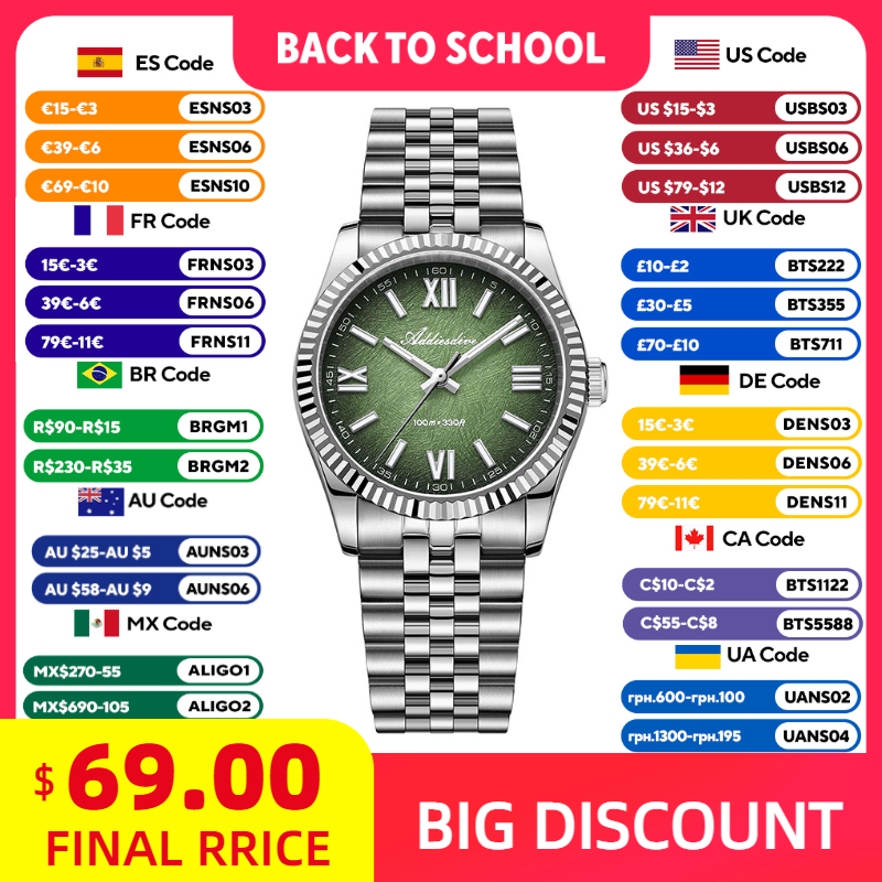 ADDIESDIVE Elegant Horloge voo - Stainless Bracelet Diver recensie en prijs