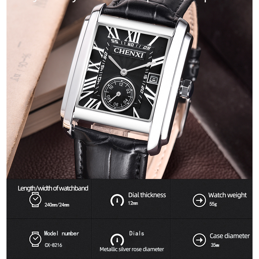 CHENXI 8216 Mode Klassieke Vie - Leather Watch Band Men recensie en prijs