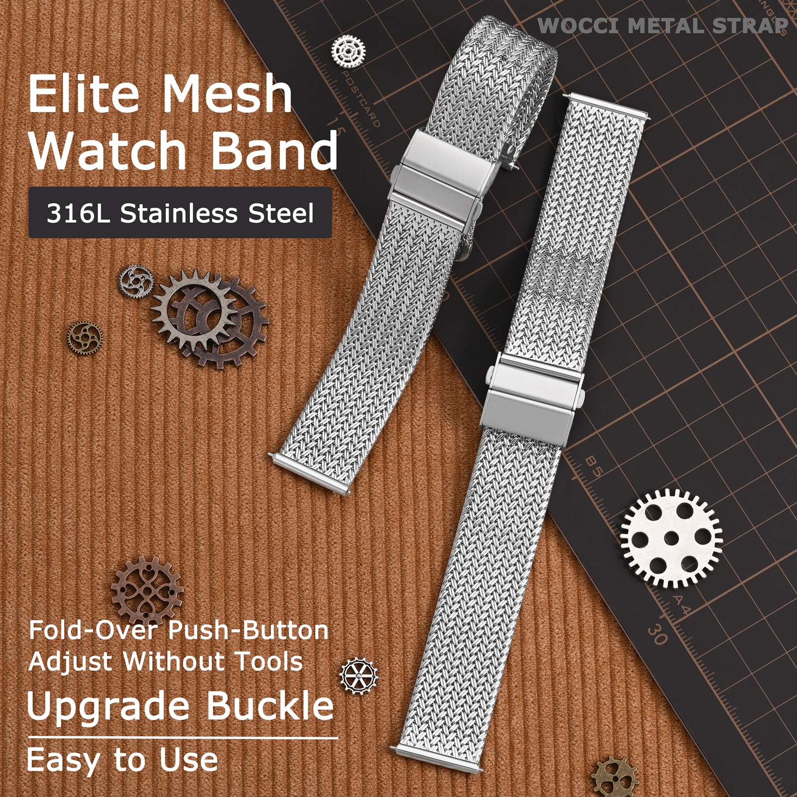 WOCCI Elite metalen horlogeban - Mesh Strap Metal recensie en prijs